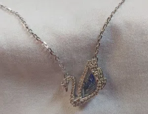 Swarovski swan necklace original perfect condition silver