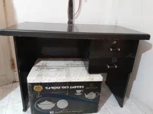 مكتب خشب زان اسود درجين متين