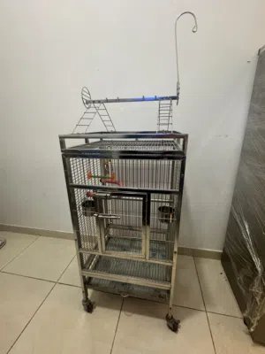 Premium Stainless Steel Bird Cage with Playtop – Excellent Condition
