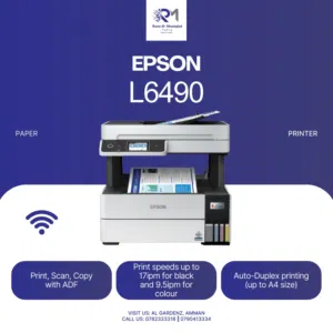 Epson Ecotank L6490 Multi Function Printer Auto-Duplex printing