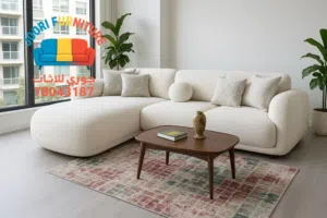 L SHAPE SOFA 3 YEAR WARRANTY SOFT FOAM SHOP SEEB MARKET NEAR BANK MEETHAQ MUSCAT READY MADE AND MAKE