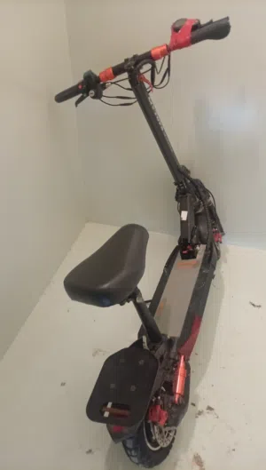 The Mytoys / M4 Pro scooter is a popular off-road style electric scooter with a seat, suspension.