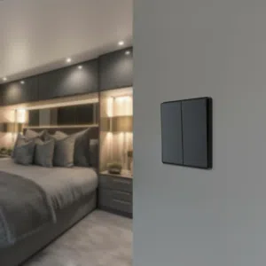Glass Light Switch from Loox – 1 to 4 Gang مفتاح إنارة زجاجي فاخر من لوكس – 1 إلى 4 نقاط  لون أسود