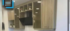 خزاين مطبخ علوي جديد مع شفاط خشب لامنيت الماني بربع سعر تفصيلة