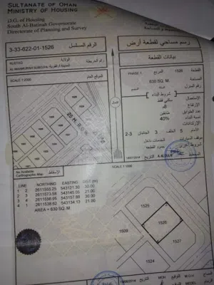 Residential Land for Sale in Al Batinah Rustaq