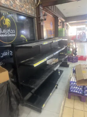 رف ستانلس مدهون أسود البيع الطول 3.7  رف على الجنبين
