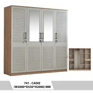 كبت 4 أبواب أناقة في التخزين ومساحة أكبر لتنظيم أجمل  4 Door Wardrobe Elegant Storage Smart Organiza