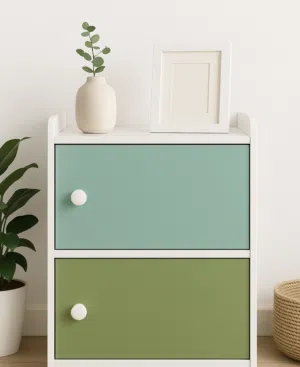 للبيع: خزانة خشبية عصرية بطابقين For Sale: Modern Two-Tier Wooden Cabinet