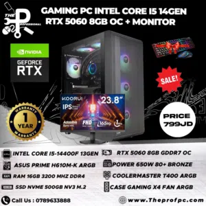 كمبيوتر الجيمينج وصناعة المحتوى الافضل بمعالج i5-14400f+RTX5060 بسعر خرافي