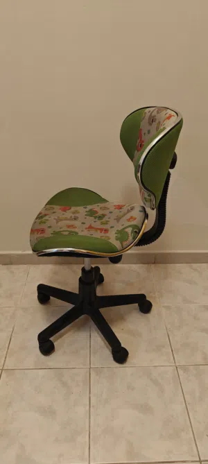 Kids ergonomic swivel study chair - green, adjustable height