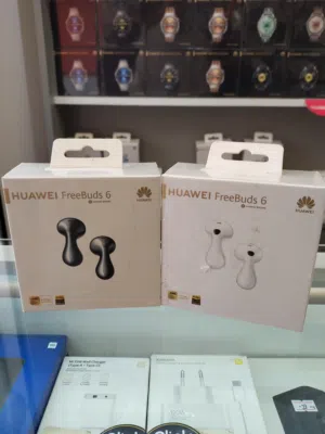 huawei freebuds 6 سماعة هواوي  لون ابيض اسود  قوية بطارية كبيره
