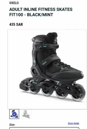 Oxello Adult INLINE FITNESS SKATE FIT100-BLACK MINT