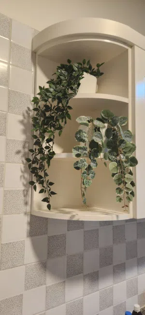 Artificial new plants and pots from IKEA. Not used and so new. More beautiful than the picture