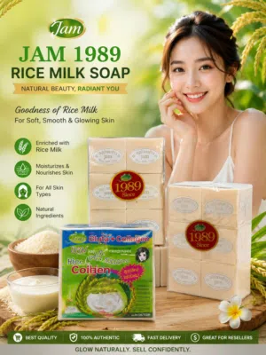 Gluta+collagen Jam Rice milk soap wholesale and retail 100 % authentic