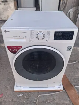 غساله مع حماصه LG نضيفه جدا فل انفيرتر موفره للطاقه والماء 8 كيلو غسيل 5 كيلو تحميص