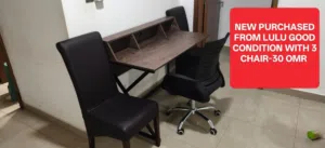 Study Table with 3 Chairs – Excellent Condition