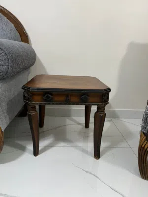 طقم طاولات وسط و جانبية خشبية بني