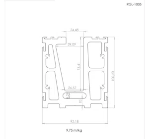 Aluminum المنيوم قواعد للزجاج للبلكونات والسلالم والشرفات والواجهات