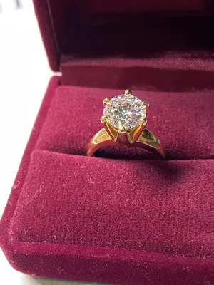6 carat diamond ring with gold plated body