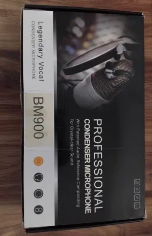 مايكروفون BM900 مستعمل استعمال مرتين بحالة الجديد