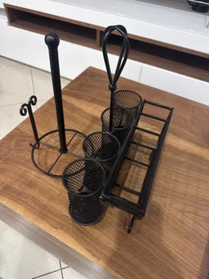 Picnic/outdoor/terrace caddy (holds paper towel, plates, cutlery)
