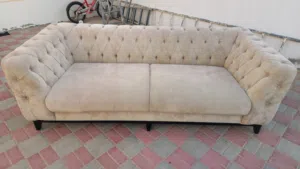 كنب كابوتنيه قطعتين لون حنطي للبيع 2-Piece Chesterfield Sofa Set (Beige/Wheat Color) for Sale