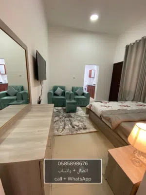 للايجار استيديو مفروش مدخل خاص في المرخانيه شامل