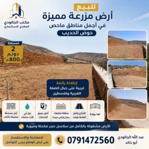 Farm Land for Sale in Amman Mahes
