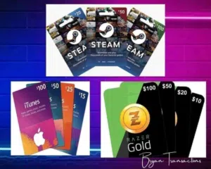 بطاقات شحن PLAYSATION/ITUNES/STEAM