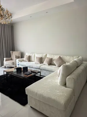 L shape sofa with free one seater sofa