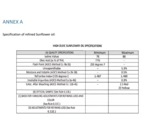sunflower oil for import only