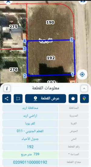 Residential Land for Sale in Irbid Kofor Youba