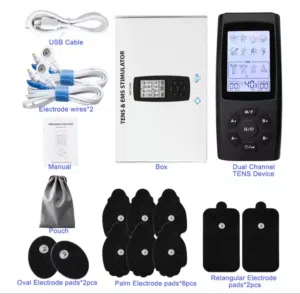 جهاز تحفيز العضلات BHK-TENS القابل لإعادة USB. لعلاج آلام الظهر والكتف والرقبة والاعصاب والعضلات