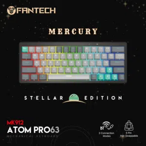 Fantech MK912 ATOM PRO63 RGB بلوتوث، لوحة مفاتيح الألعاب اللاسلكية ميركوري