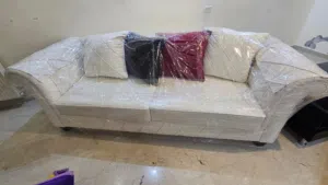 طقم ضيوف خشب زان ثقيل و فخم جدا مودرن 7 مقاعد غير مستعمل بحاله الوكاله.....