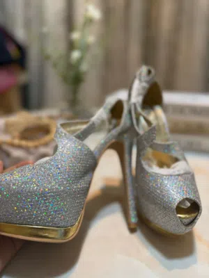 Women’s Elegant High Heels – Silver, Grey & Golden