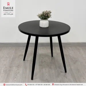 طاولة جانبية و قهوة،طاولة مستديرة صغيرة سوداء سادة، طاولة ترفيهية بسيطة حديثة لغرفة النوم،الشرفة