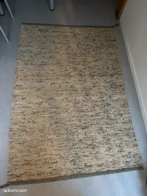 سجادة، غزل مسطح, صناعة يدوية طبيعي/أزرق غامق, 130x200 سم IKEA