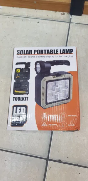 SOLAR PORTABLE LAMP dual light source Battery display Solar charging PORTABLE CARRY-ON TOOL