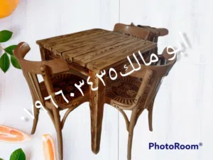 كراسي زان وطاولات سويد  حسب الطلب المطبخ والمنازل والحدائق