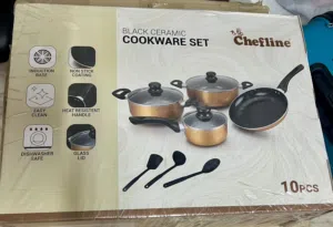 Cheflime Black Ceramic Cook Ware 10 PCS Set