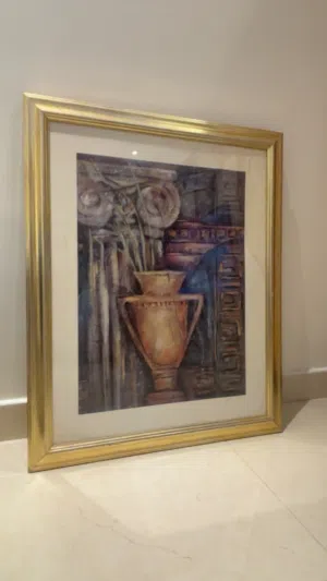 Framed And Matted Cracked Vase And Column