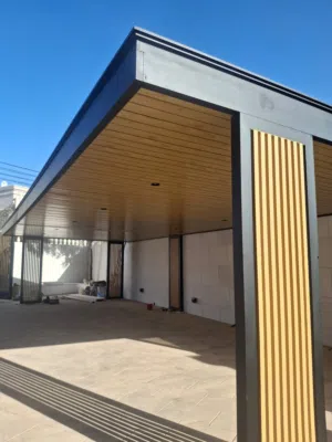 Cast Aluminium pergola shade.
