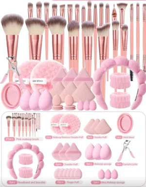 مجموع ميكب اسفنج +فراشي واسفنج شعر