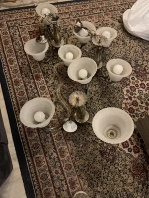 طنجره كهرباء وثريه نحاس عدد 3