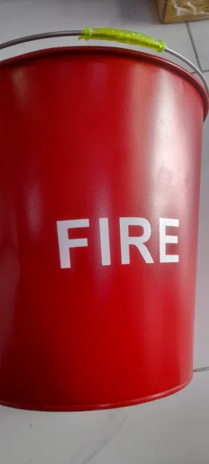 Fire Bucket Red Powder Coated 15L