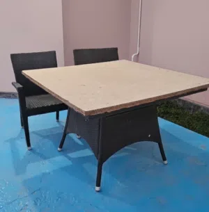Outdoor table and chair
