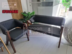 طقم كنب انتظار للمكاتب والعيادات خشب زان تقيل  مكون من ثنائية واثنين فردية فقط 180دينار بدلا من 250