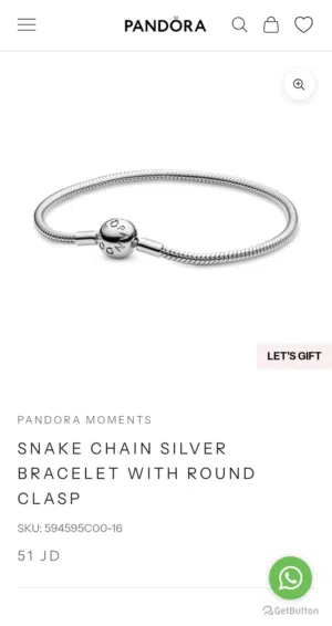 اسوارة باندورا اصلية سايز 18/pandora original bracelet size 18