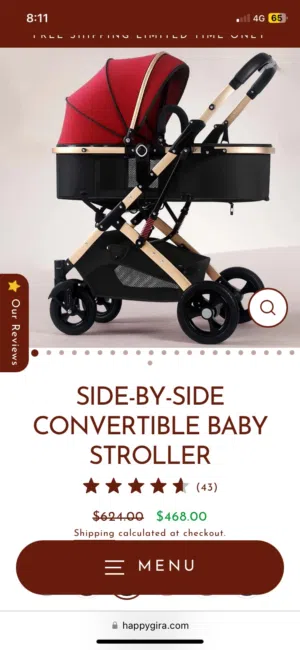 Cheerway SIDE-BY-SIDE CONVERTIBLE BABY STROLLER